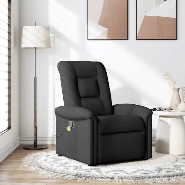 vidaXL Massagestoel - verstelbaar - stof - zwart