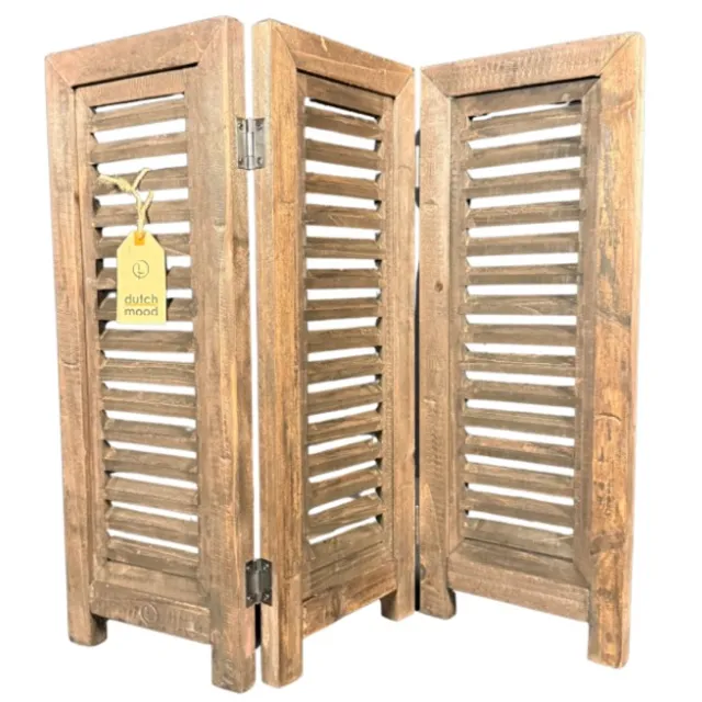 Dutch mood raamshutter 3-luik bruin 52 cm – houten vensterluik Brussels Brown met scharnieren – decoratieve shutter voor vensterbank en inkijkwering, vrijstaand zonder montage