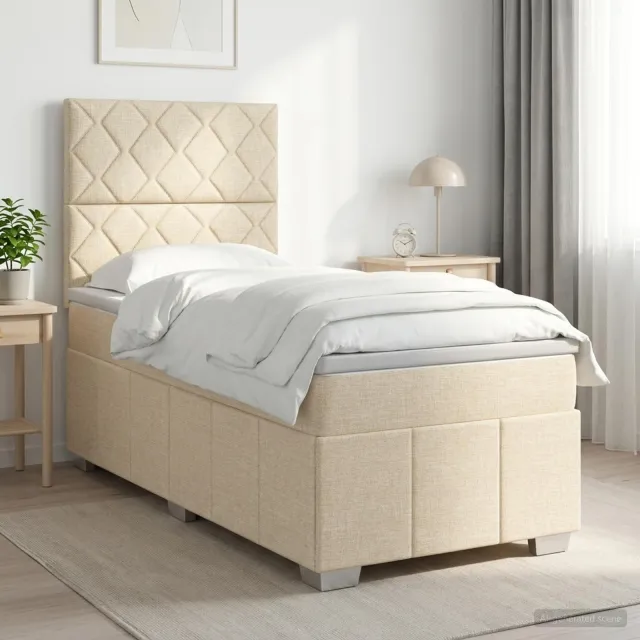 vidaXL Boxspringbed met matras Crèmekleurig 80 x 200 cm Stof