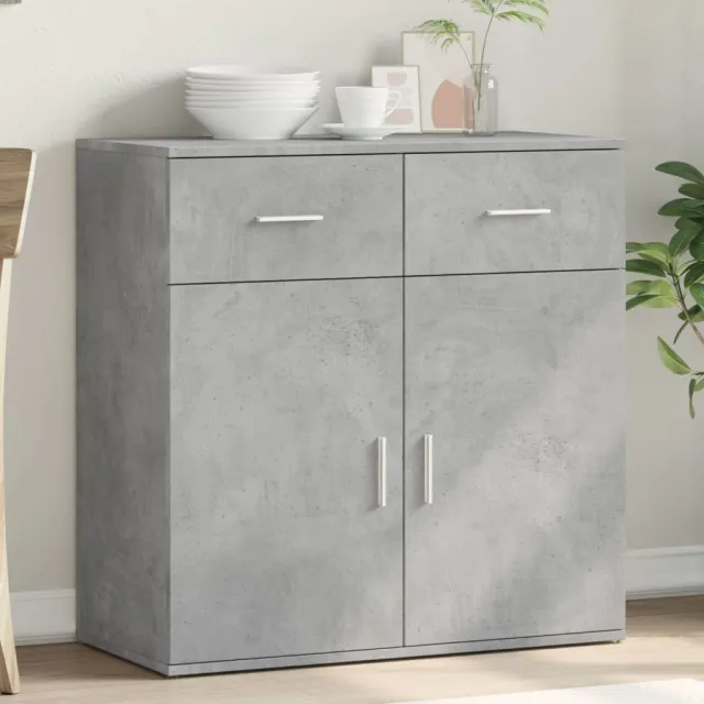 vidaXL Dressoir 79x38x80 cm bewerkt hout betongrijs grijs, foto 2