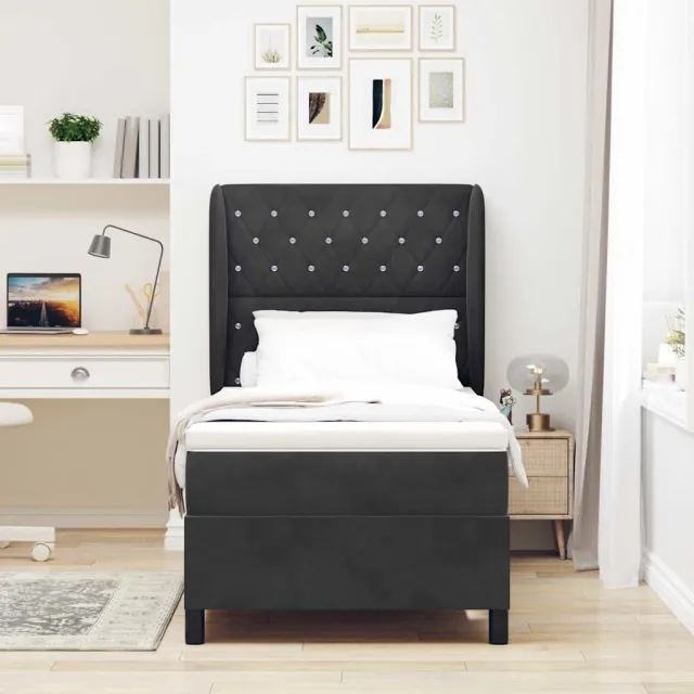 vidaXL Boxspringbed met matras Zwart 200 x 90 cm Fluweel