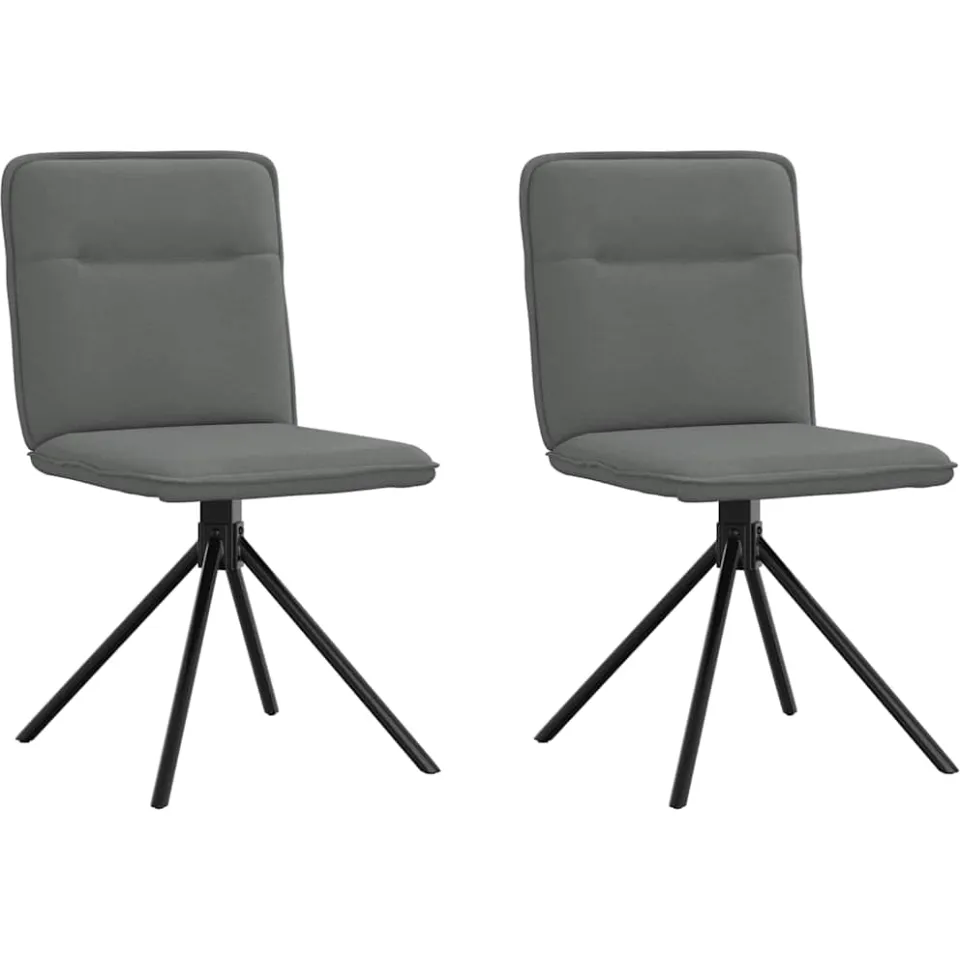 vidaXL Eetkamerstoelen 2 st stof donkergrijs grijs, foto 3