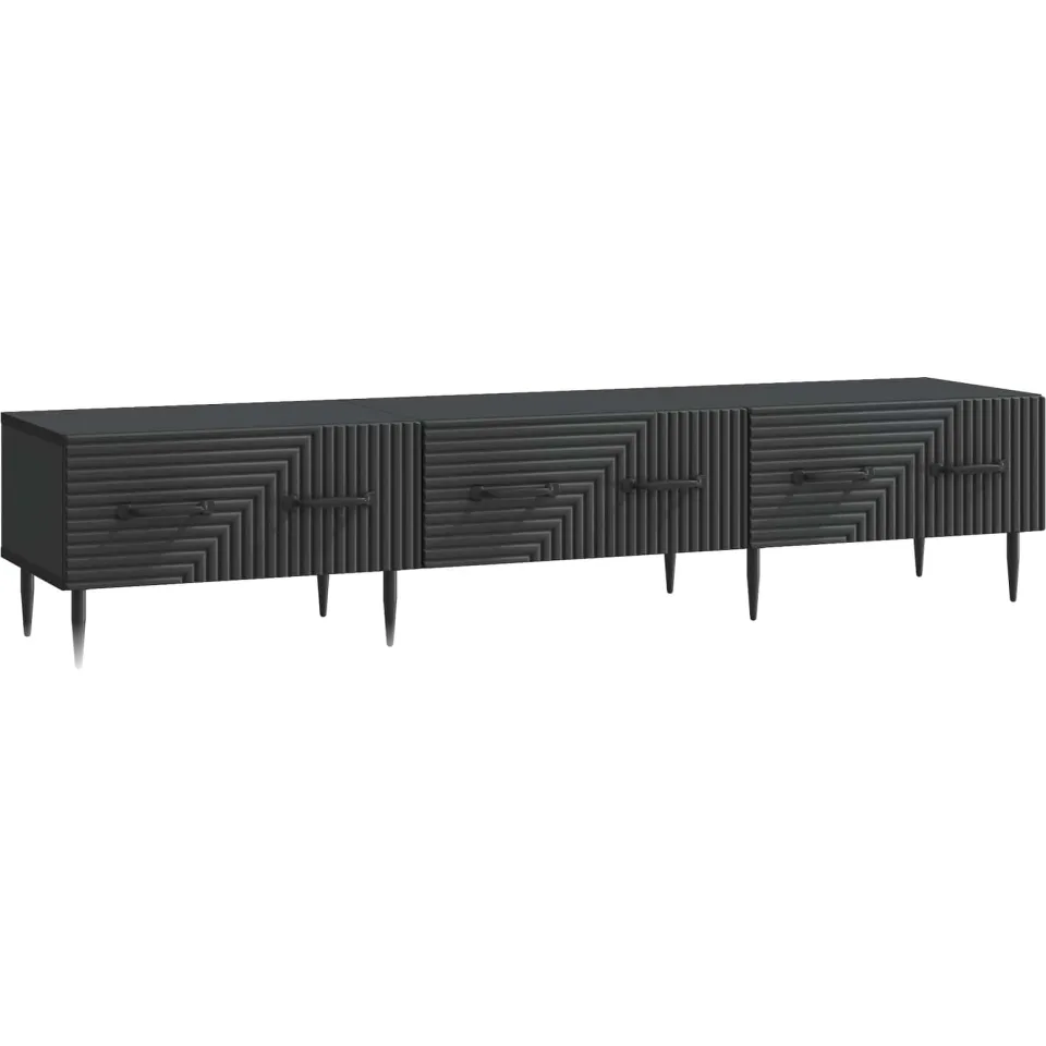 vidaXL TV-kast met lade Zwart 147 x 34,5 x 30 cm Bewerkt hout, foto 3