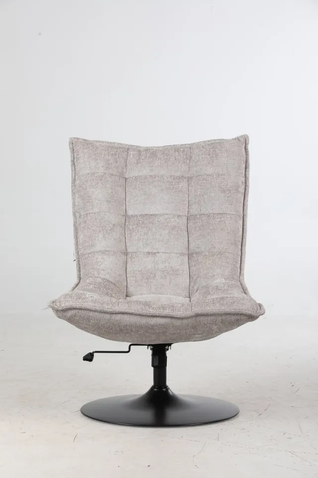 Furnilux Fauteuil Sam Licht Grijs van Furnilux - Stof - Met en ronde voet - Verstelbaar en draaibaar - 100% Polyester