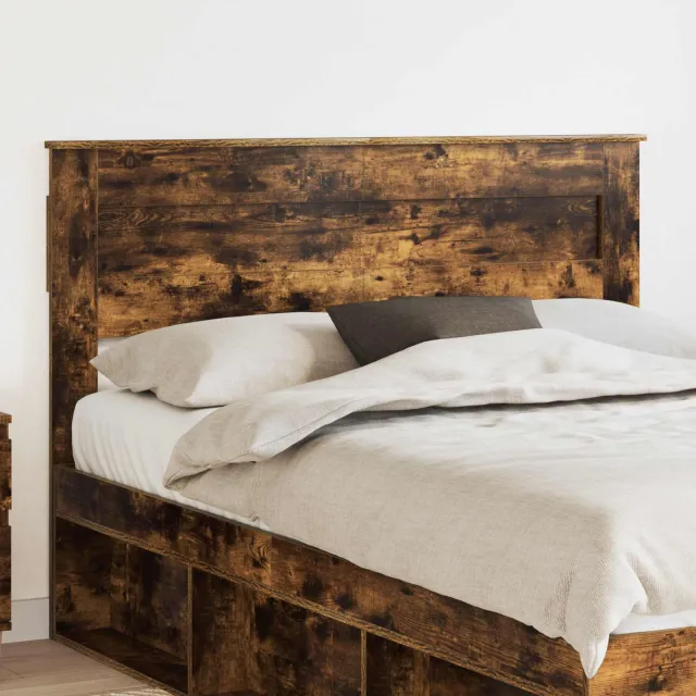 vidaXL Hoofdbord Gerookt eiken Bewerkt hout Bruin
