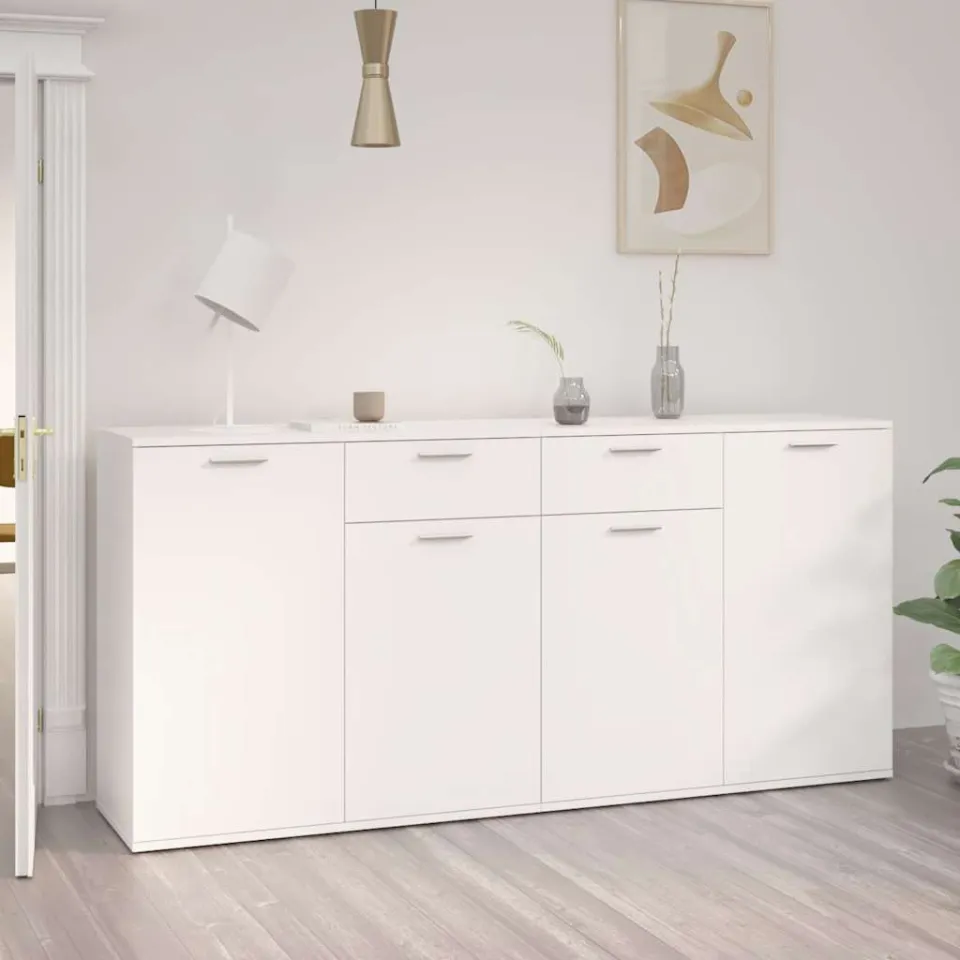 vidaXL Dressoir 160x36x75 cm bewerkt hout wit, foto 4