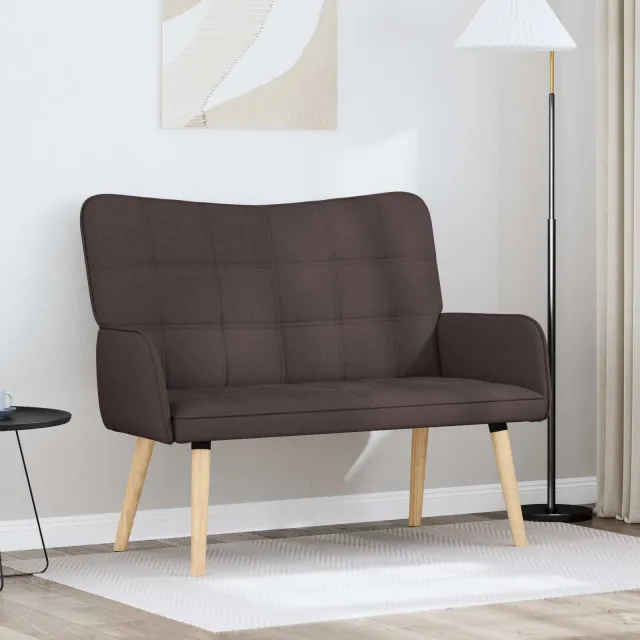 vidaXL 2-Zits Sofa Donkerbruin 115 x 61 x 87 cm Stof bruin