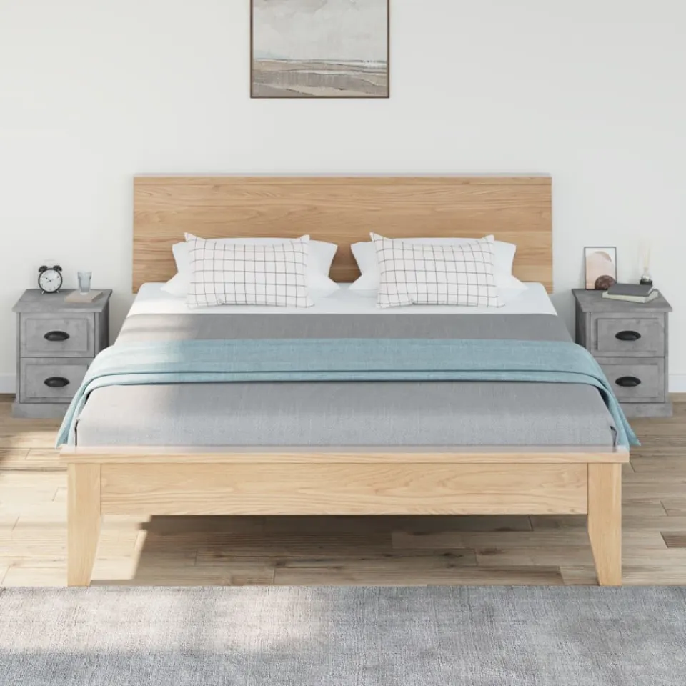 vidaXL Nachtkastjes 2 st 39x39x47,5 cm bewerkt hout betongrijs grijs, foto 3