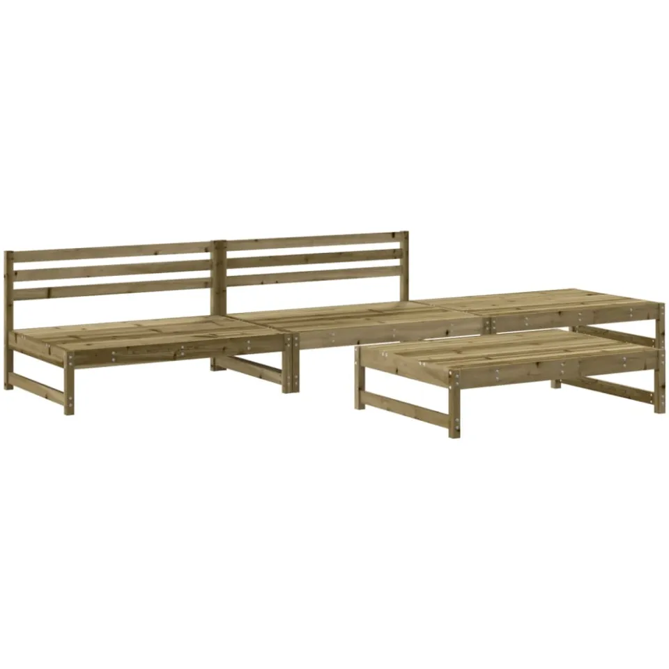 vidaXL 4-delige Loungeset geïmpregneerd grenenhout bruin, foto 3