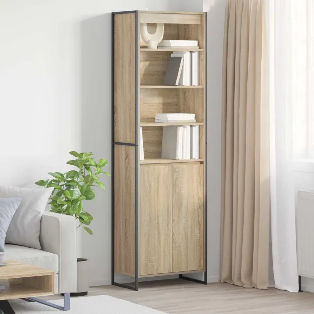 vidaXL Hoge Kasten Sonoma 60 x 36 x 200 cm Bewerkt hout bruin, foto 2