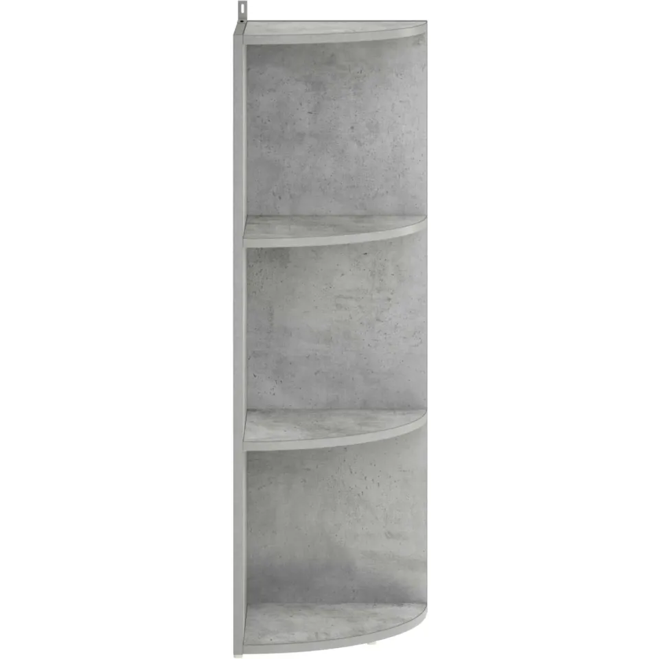 vidaXL Hoekplank 3-laags 41,5 x 41,5 x 107,5 cm Bewerkt hout Grijs