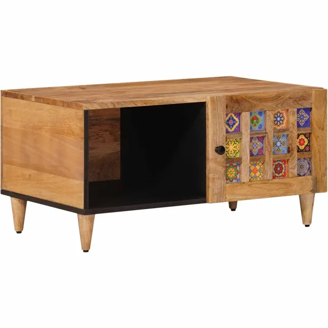 vidaXL Salontafel Naturel 80 x 50 x 40 cm Massief Mango Hout Bruin