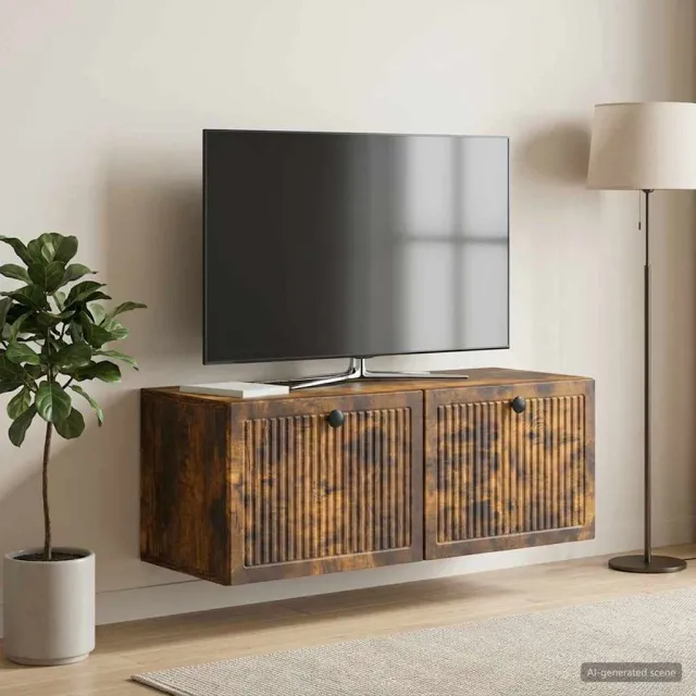 vidaXL Wandbeugel TV-kast Gerookt eiken 78,5 x 31 x 30 cm Bewerkt hout Bruin