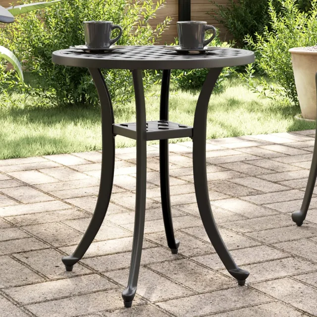 vidaXL Tuintafel Ø 48x53 cm gietaluminium zwart, foto 2