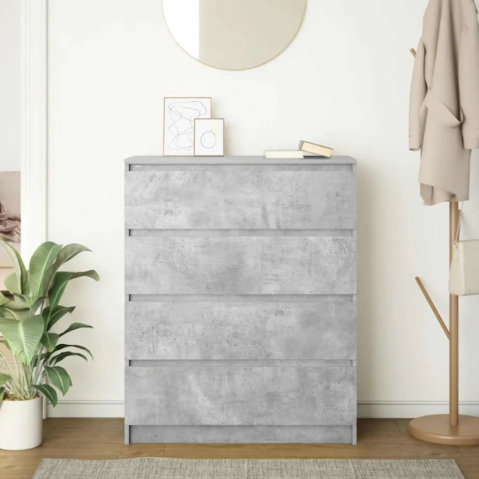 vidaXL Dressoir 80x35x99 cm spaanplaat betongrijs grijs, foto 2