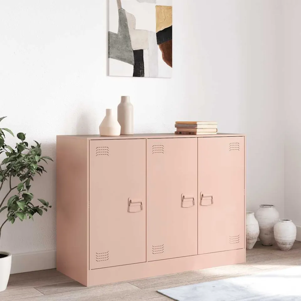 vidaXL Dressoir 99x39x73 cm staal roze, foto 3