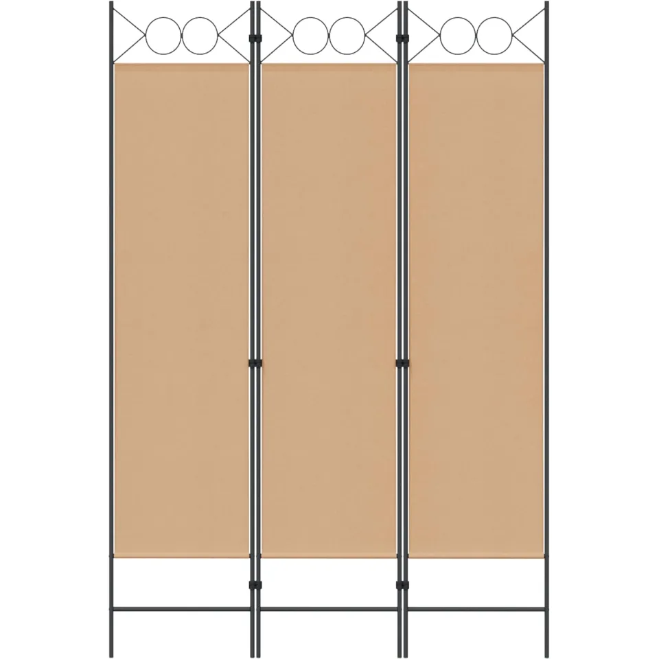 vidaXL 3-Panel Room Divider Beige 120 x 180 cm Stof, foto 3