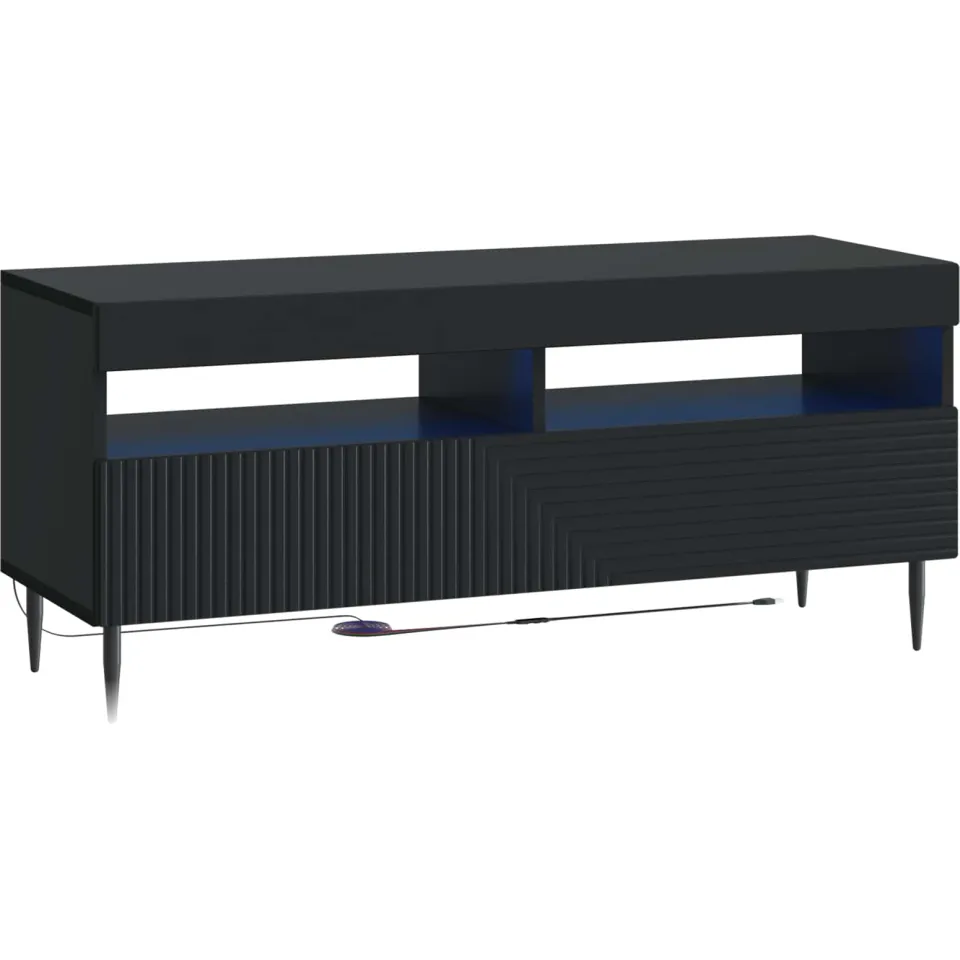 vidaXL LED tv-meubel HAARLEM 100 x 35 x 43 cm Zwart Bewerkt hout, foto 3