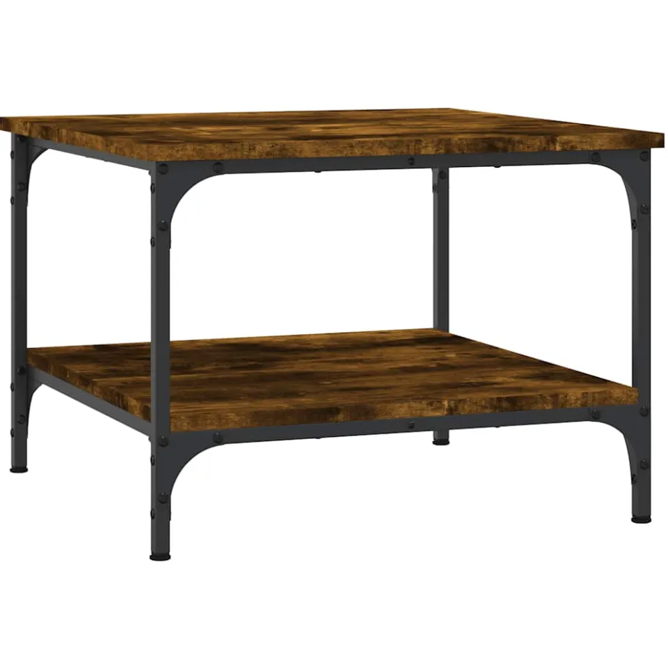 vidaXL Salontafel 55x55x40 cm bewerkt hout gerookt eikenkleurig, foto 3