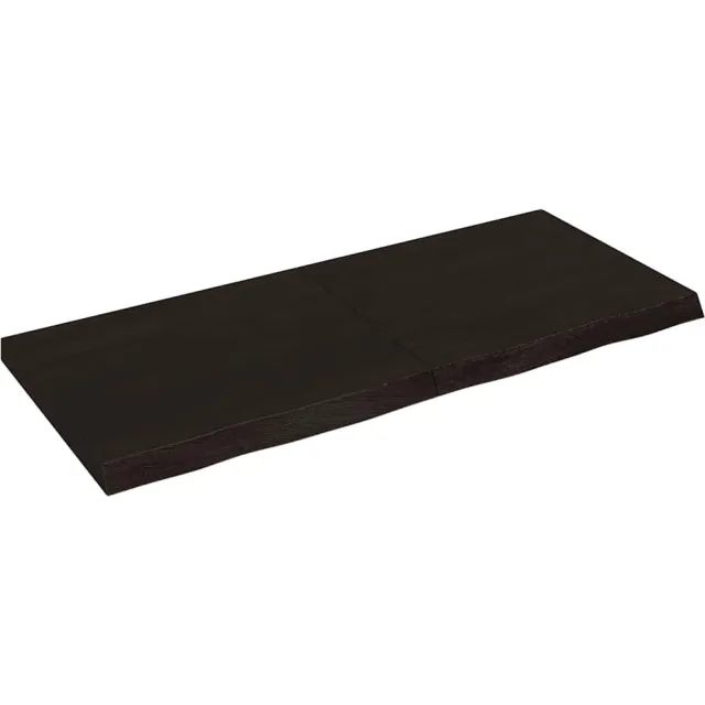 vidaXL Tafelblad 140x60x(2-6)cm behandeld eikenhout donkerbruin