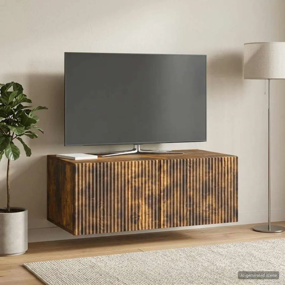 vidaXL Wandbeugel TV-kast 78,5 x 41 x 30 cm Gerookt eiken Bewerkt hout, foto 4