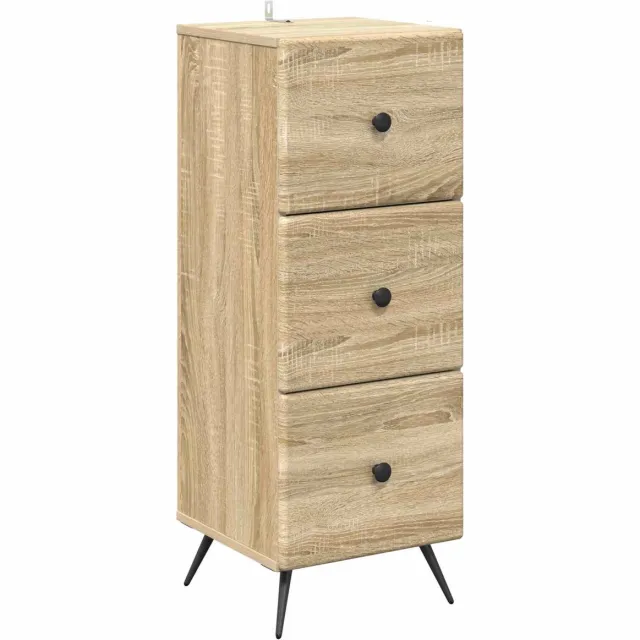 vidaXL Ladekast - Sonoma - Eiken - 33 - x - 34,5 - x - 90 - cm - Bewerkt - hout Sonoma eiken