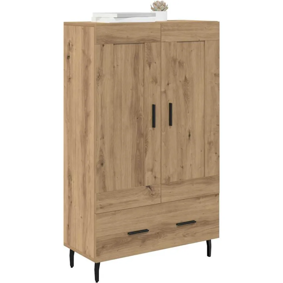 vidaXL Highboard Artisan Eiken 69,5 x 31 x 115 cm Bewerkt hout Bruin