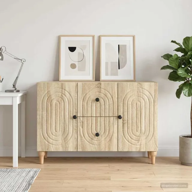 vidaXL TV-kast met lade Sonoma Eiken 89 x 34,5 x 60 cm Bewerkt hout, foto 2