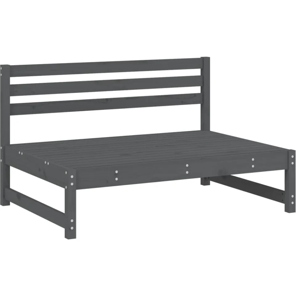 vidaXL 4-delige Loungeset massief grenenhout grijs