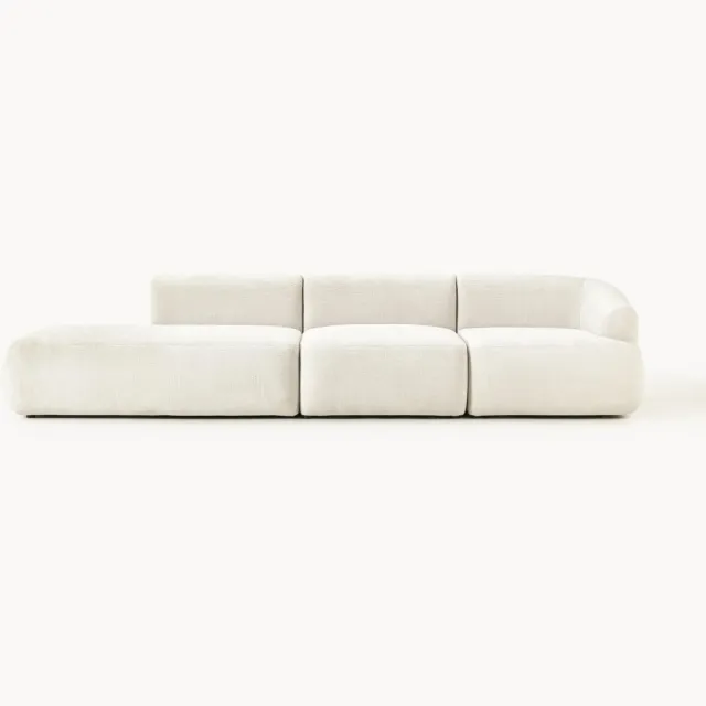 Westwing Collection Modulaire chaise lounge Sofia (2-zits) wit