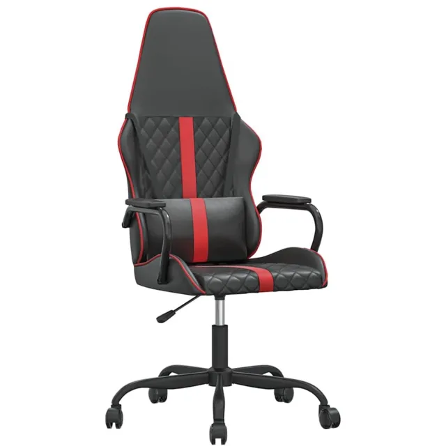 vidaXL Massage - gamestoel - kunstleer - zwart - en - rood rood en zwart