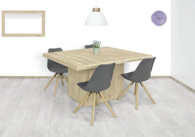 NordXL Steigerhouten tafel Chadron met kolompoot