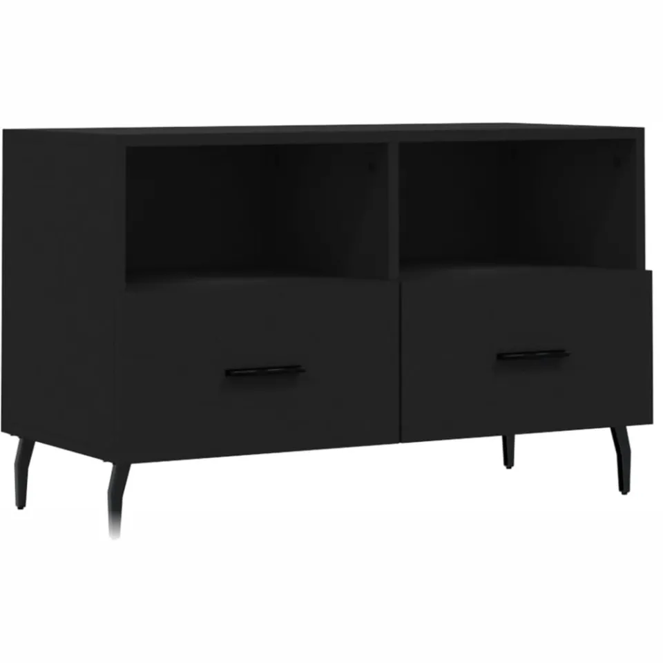 vidaXL Tv-meubel 80x36x50 cm bewerkt hout zwart, foto 3