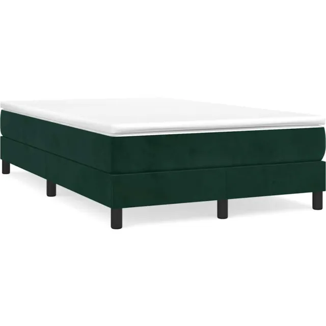 vidaXL Boxspring met matras fluweel donkergroen 120x190 cm groen