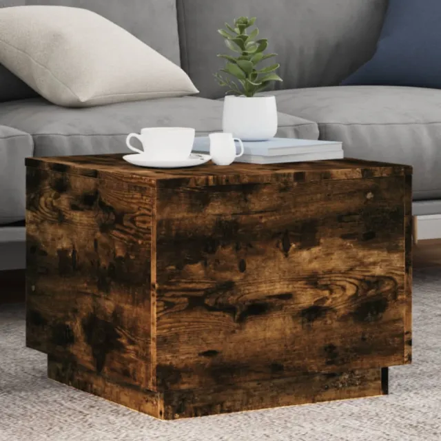 vidaXL Salontafel met metalen poten 50x50x40 cm gerookt eikenkleurig, foto 2