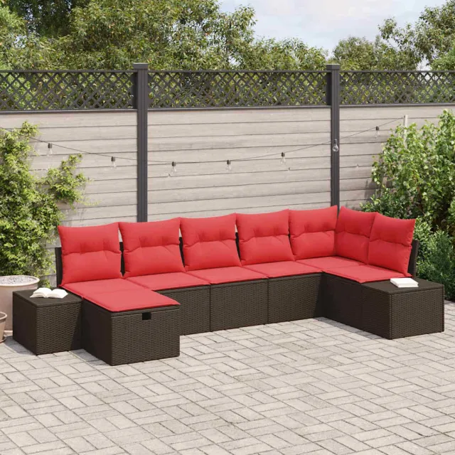 vidaXL Tuin Sofa Set 7 st Bruin poly rattan