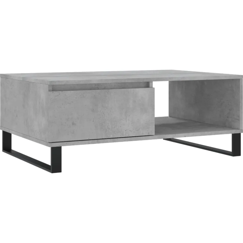 vidaXL Salontafel 90x60x35 cm bewerkt hout betongrijs grijs, foto 3