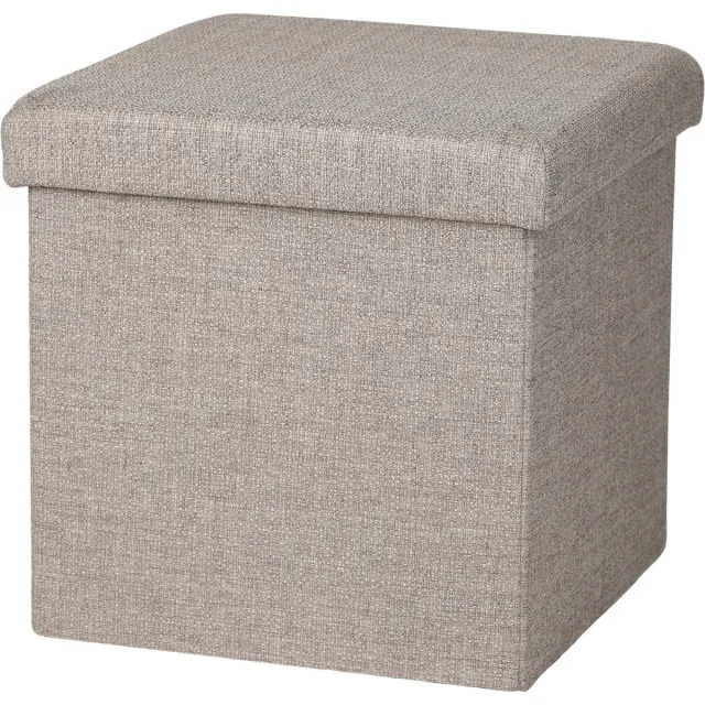 Urban Living KUBE "ASPECT LIN" Opvouwbare Opbergpoef Zandkleur 37,5 x 37,5 x H37,5 cm Beige