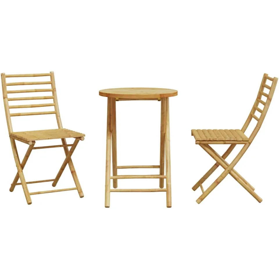 vidaXL 3-delige Bistroset bamboe bruin, foto 4