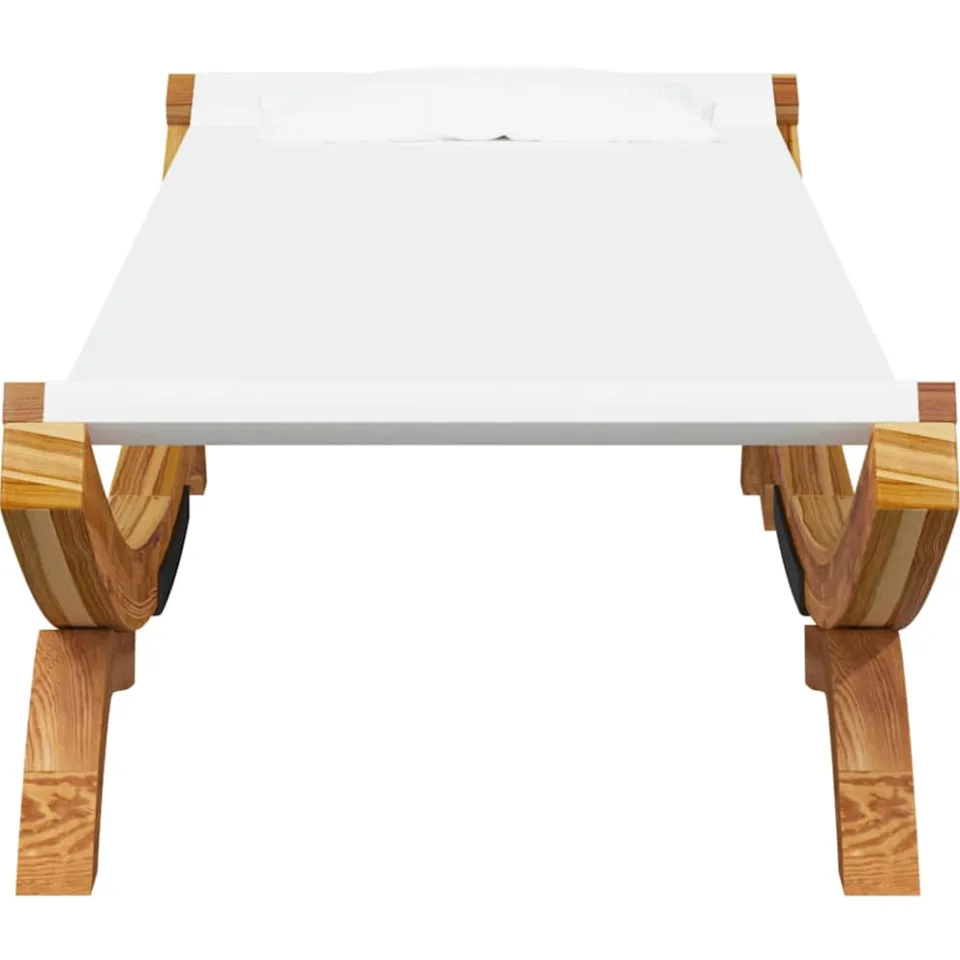 vidaXL Loungebed 100x188,5x44 cm massief gebogen hout crèmekleurig