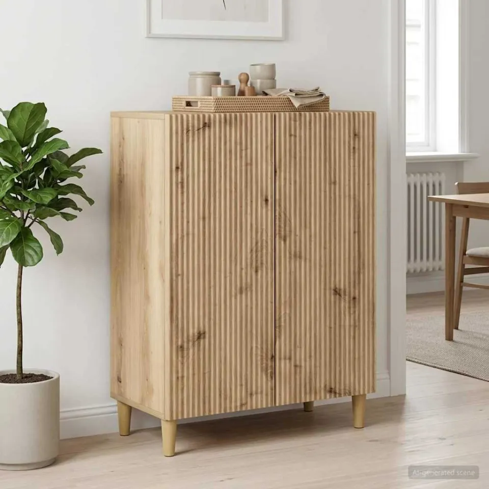 vidaXL Dressoir Artisanaal eiken 66 x 34,5 x 90 cm Bewerkt hout, foto 3