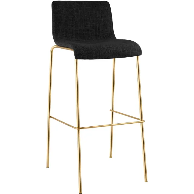 CLP Barkruk Hover - Stapelbaar - Belastbaar tot 150 kg - Goudkleurig Frame - 75 cm - Stof - donkergrijs/goud
