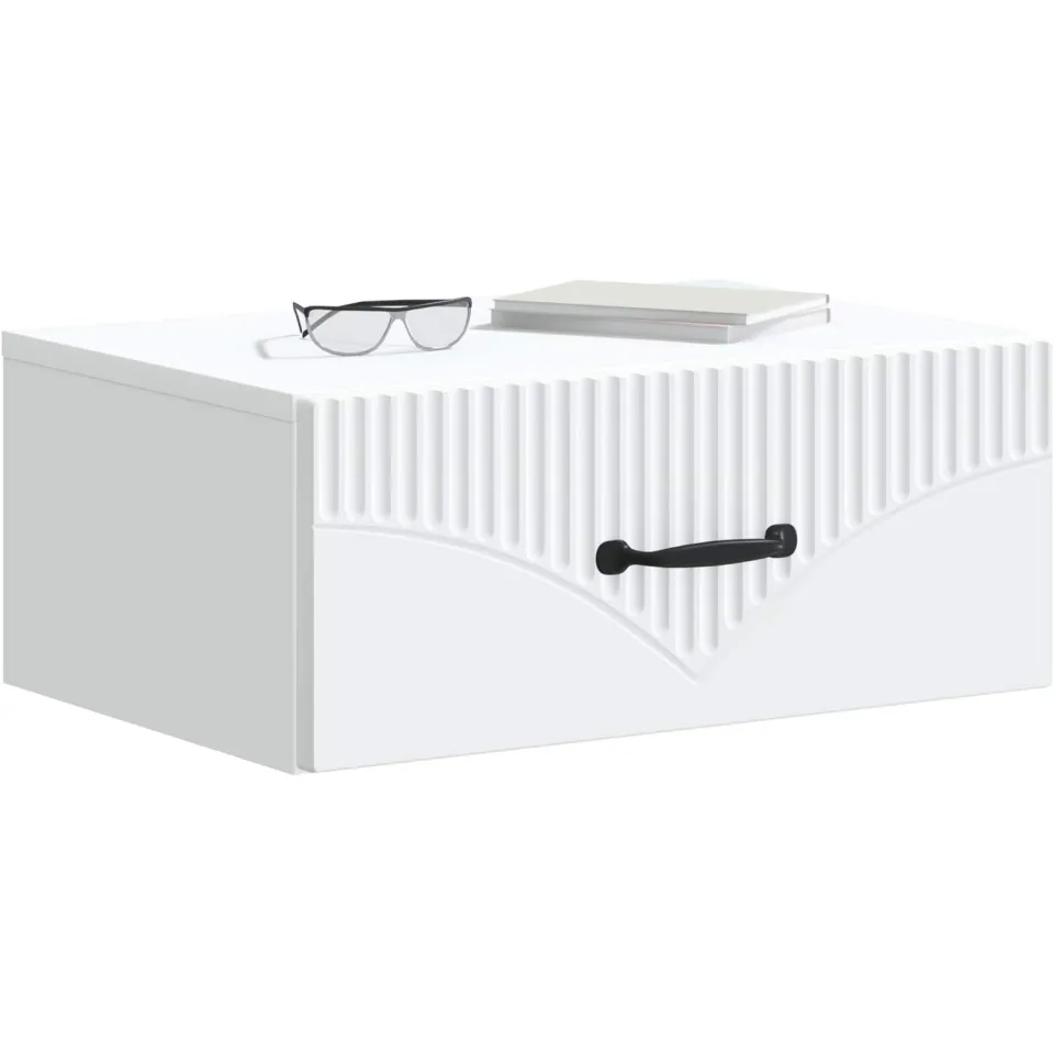 vidaXL Wandbeugel Bedkast 2 st Wit 49 x 34,5 x 20 cm Bewerkt hout