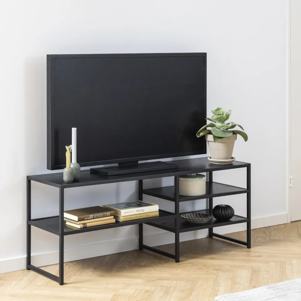 Lisomme Vic houten tv meubel zwart - 120 x 33 cm, foto 2