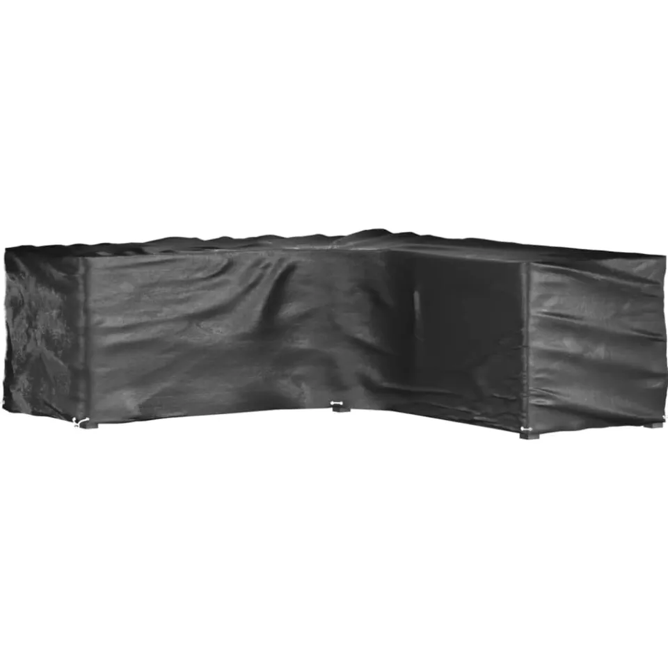 vidaXL Tuinmeubelhoezen L-vormig 2 st 16 oogjes 285x285x90 cm zwart, foto 2