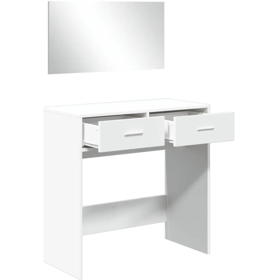 vidaXL Kaptafel met spiegel 80x39x80 cm wit, foto 4