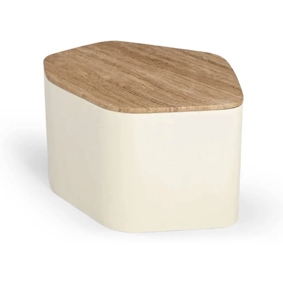 Giga Meubel Salontafel Cersei - Organisch - Travertin - 76cm
