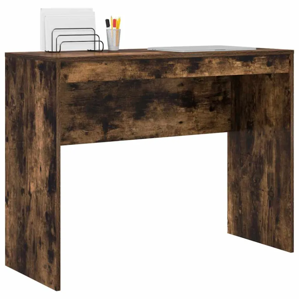 vidaXL Bureau Gerookt eiken 100 x 40 x 76 cm Bruin
