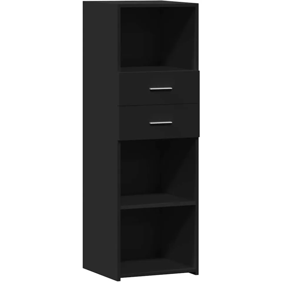 vidaXL Hoge kast 40x42,5x124 cm bewerkt hout zwart, foto 3