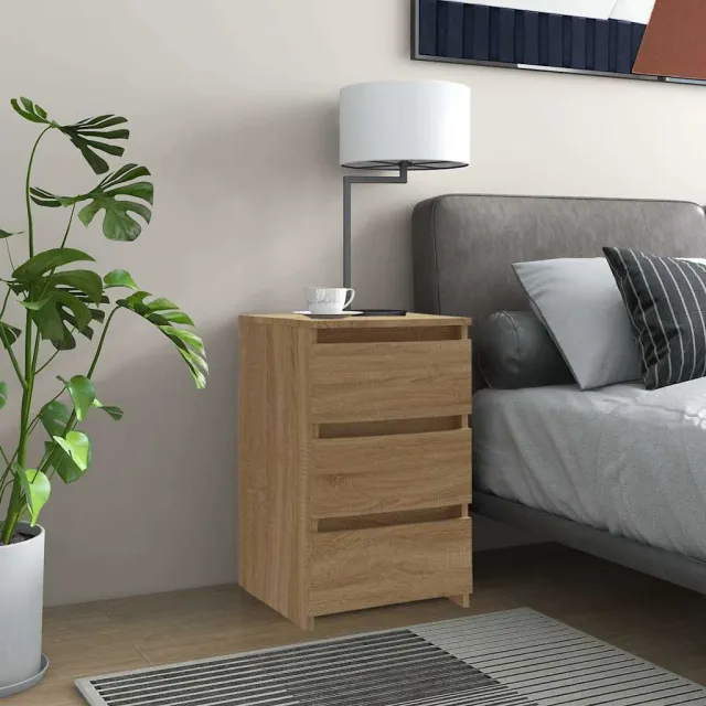 vidaXL Nachtkastje 40x35x62,5 cm bewerkt hout sonoma eikenkleurig, foto 2